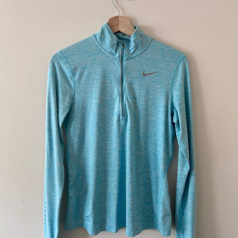 Nike Light Blue Quarter-Zip Long Sleeve Pullover